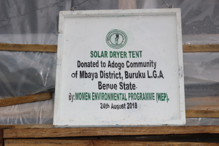 WEP BUILDS SOLAR DYER TENT IN ADOGO COMMUNITY