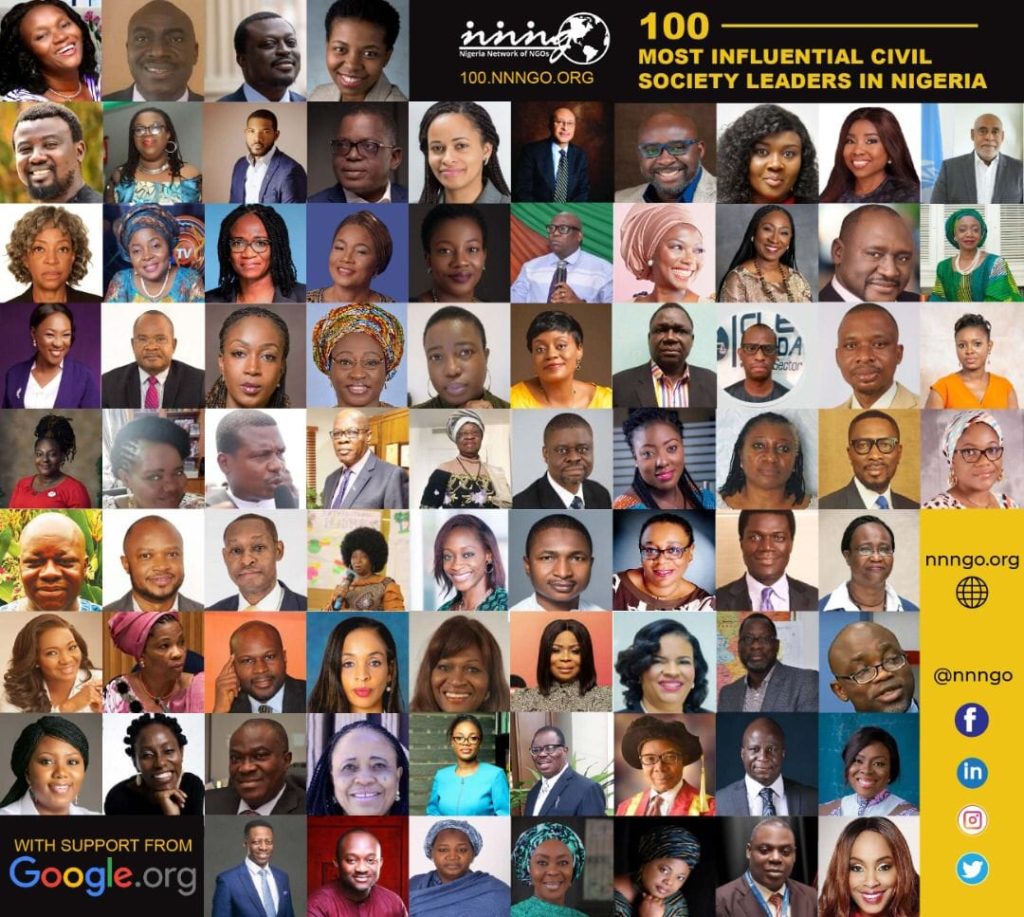 Nigeria Network of NGOs names WEP among 100 most influential civil society leaders in Nigeria