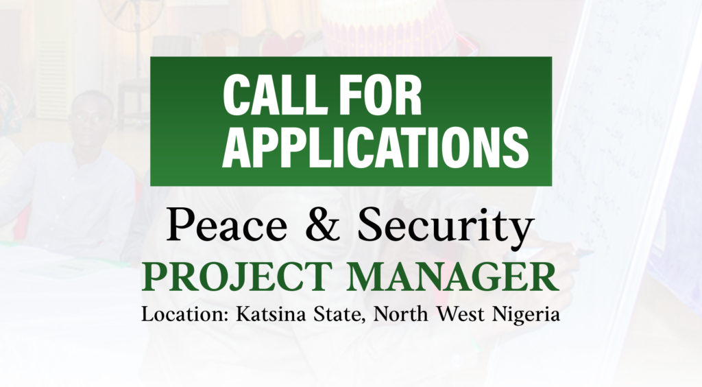 Job Opening:  Peace & Security Project Manager