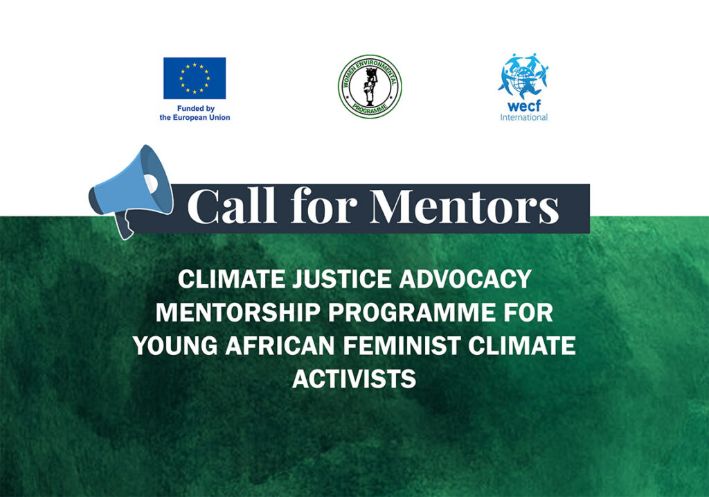 CALL FOR MENTORS FOR CLIMATE JUSTICE ADVOCACY MENTORSHIP PROGRAMME FOR YOUNG AFRICAN FEMINIST CLIMATE ACTIVISTS