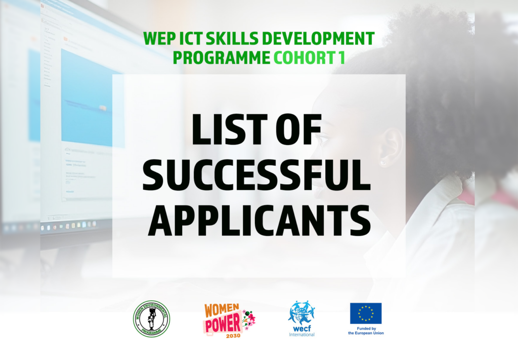 Successful Applicants – WEP ICT Skills Development Programme (Cohort 1)